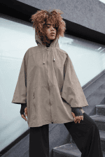 All Weather Zip-Up Bat Jacket - Beige