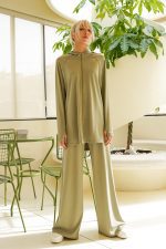 Relaxed Fit Zip-Up Top - Matcha