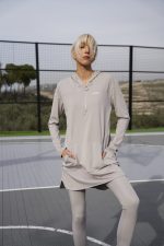 Relaxed Fit Top With Pocket - Light Grey