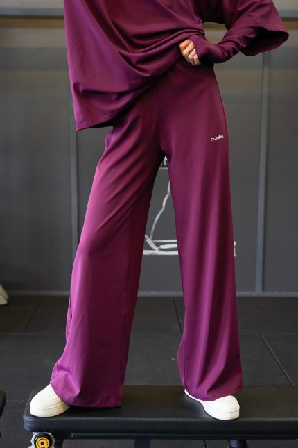 Wide-leg Pants - Red Wine