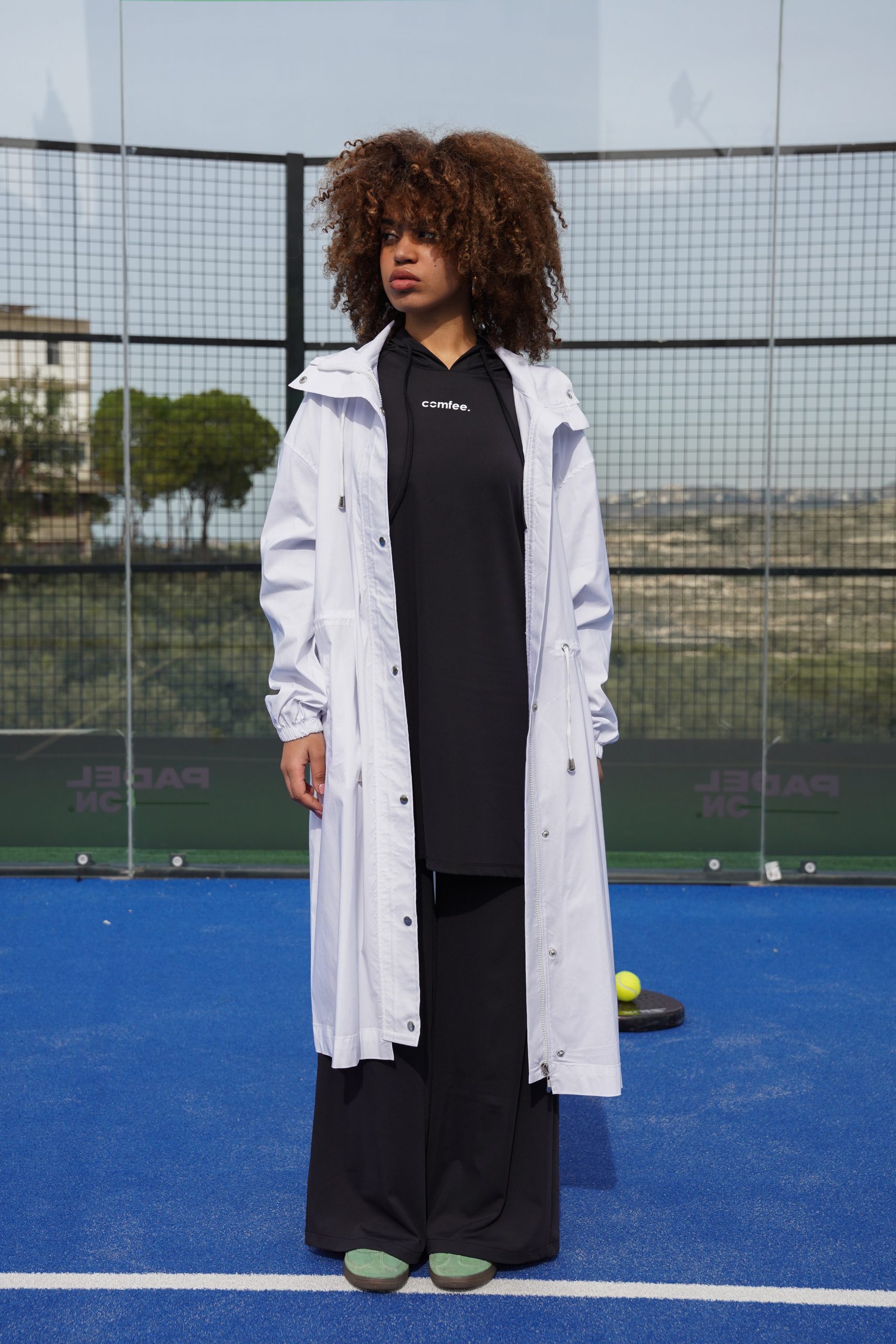 IMG_0272All Weather Long Line Zip-Up Jacket - White All Weather Long Line Zip-Up Jacket - White